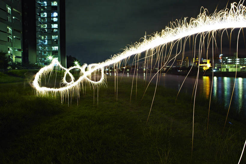 无人,横图,室外,夜晚,长时间曝光,爆炸,广岛县,日本,庆祝,日本文化,反射,摄影,照亮,彩图