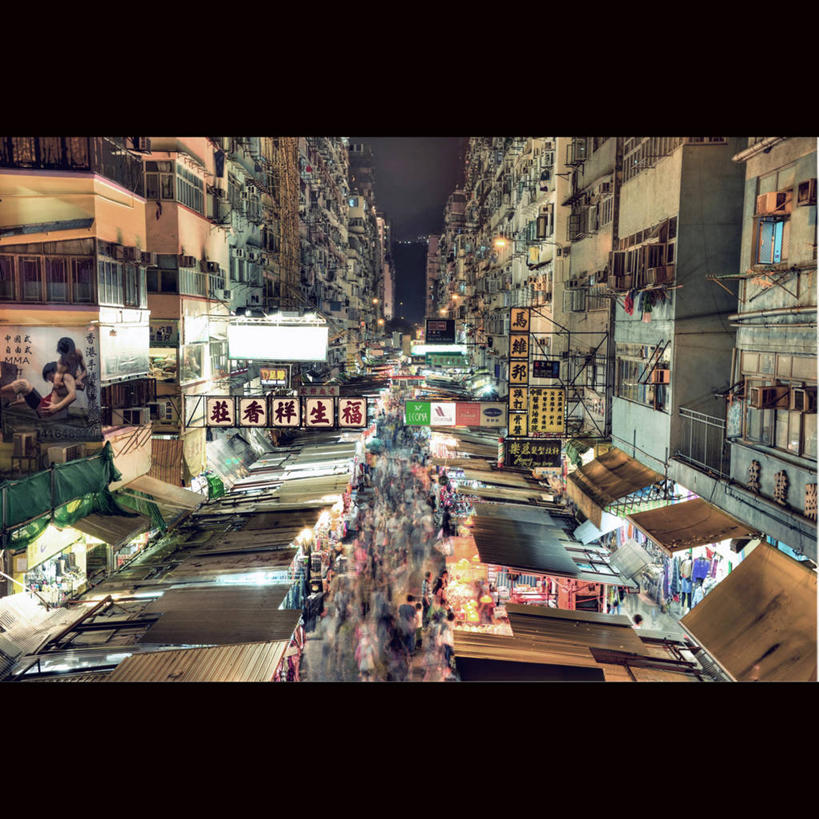 方图,俯视,室外,夜晚,运动模糊,商务,城市,建筑,香港,标志,文字,字符,字母,市场,标识,货摊,零售,摄影,照亮,群众,零售店,彩图,高角度拍摄