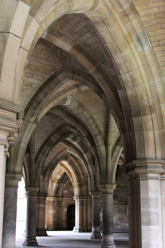 无人,竖图,室内,白天,建筑,日光,英国,拱门,历史,地标建筑,摄影,宗教,回廊,宗教建筑,格拉斯哥,沙岩,彩图,格拉斯哥大学