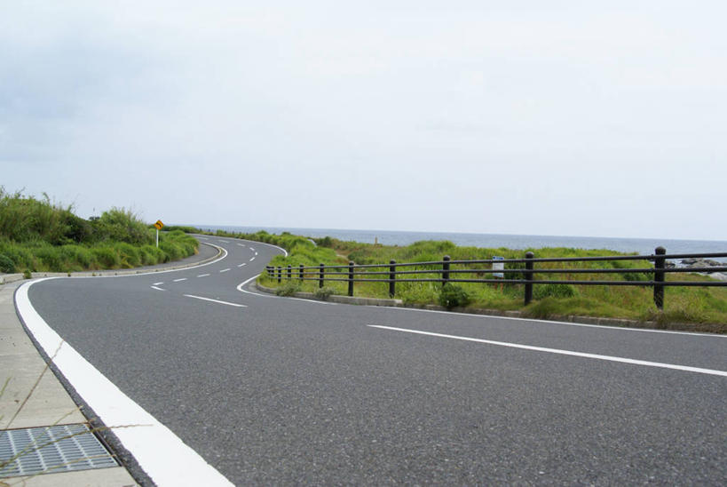 无人,横图,室外,白天,植物,日本,弯曲,路标,篱笆,运输,摄影,蜿蜒,宁静,万里无云,千叶,彩图