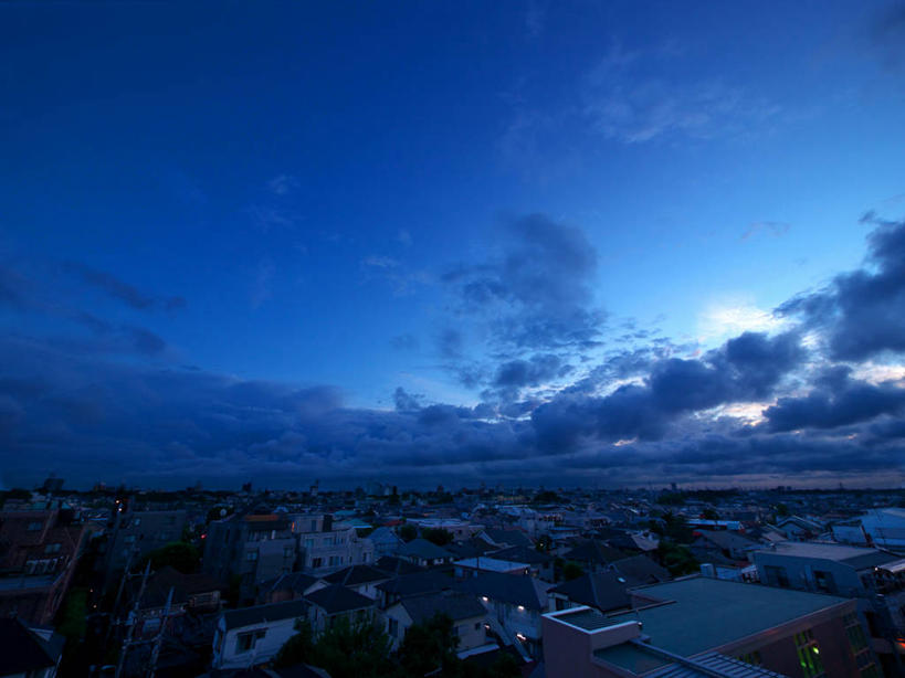 无人,横图,室外,日落,建筑,东京,日本,日本文化,房屋,云,首都,夏天,摄影,照亮,彩图,居住区