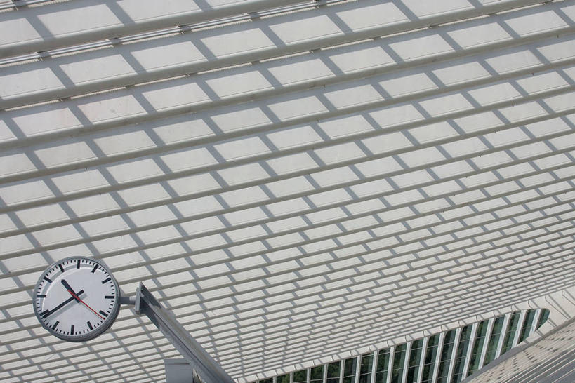 无人,横图,室内,天花板,建筑,比利时,时间,摄影,式样,钟,彩图,列日