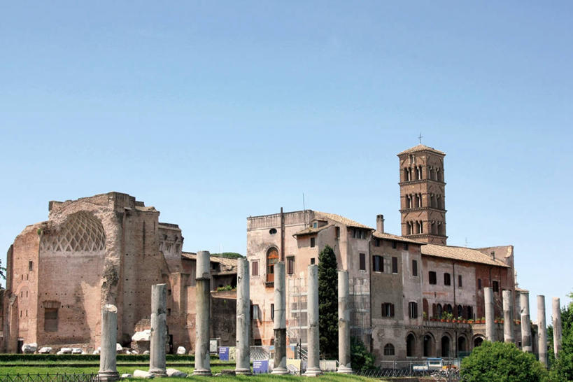 无人,横图,室外,白天,建筑,意大利,柱子,首都,历史,古罗马,废墟,地标建筑,摄影,意大利文化,拉奇奥,古罗马广场,万里无云,彩图