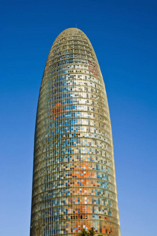 无人,竖图,室外,白天,城市,建筑,摩天大楼,西班牙,巴塞罗那,现代,办公大楼,摄影,加泰隆尼亚,万里无云,阿格巴塔,彩图