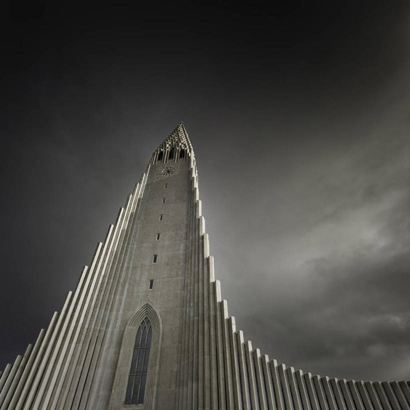 无人,教堂,方图,室外,白天,仰视,建筑,冰岛,乌云,首都,天空,摄影,宗教,基督教,雷克雅未克,雷克雅未克大教堂,彩图,低角度拍摄