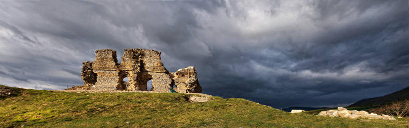 无人,横图,全景,室外,白天,多云,建筑,西班牙,城堡,天气,历史,废墟,摄影,纳瓦拉,彩图