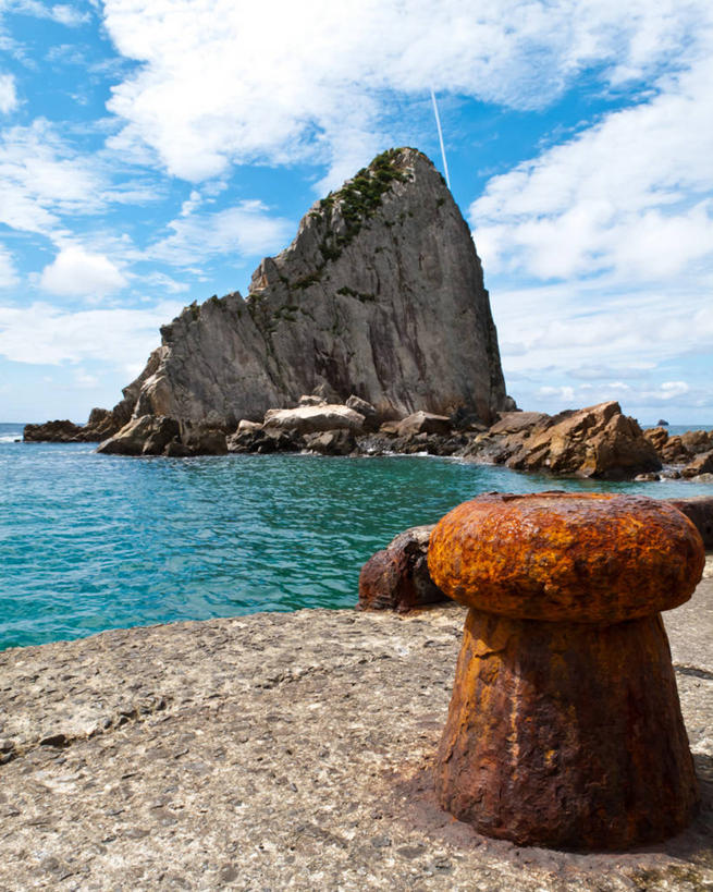 无人,竖图,室外,白天,海洋,美景,日本,岛,景观,云,风景,天空,自然,景色,摄影,宁静,岩层,自然风光,系船柱,鹿儿岛县,岩石,彩图