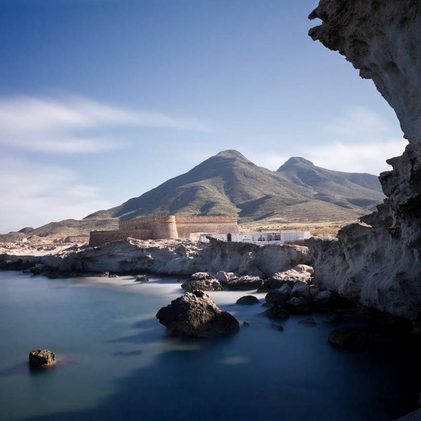 无人,方图,室外,白天,长时间曝光,海洋,山,建筑,西班牙,城堡,云,天空,自然,摄影,阿尔梅里亚,自然地理,彩图