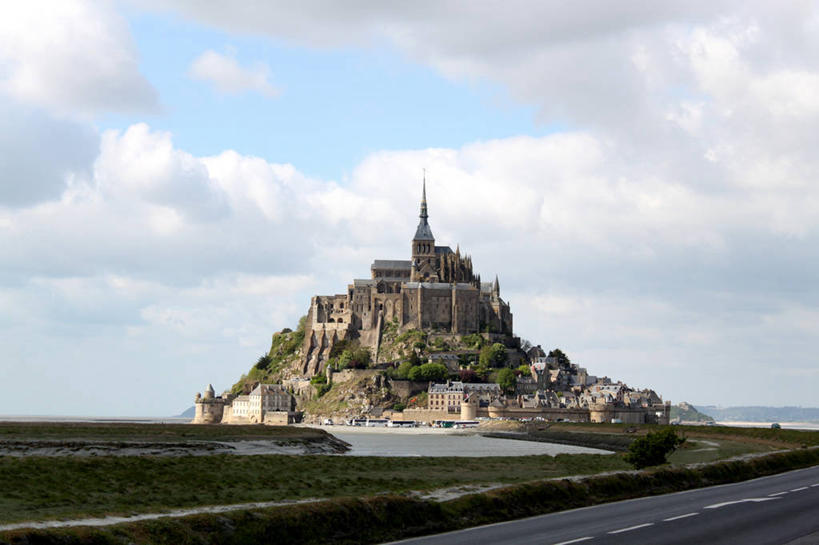 无人,教堂,横图,室外,白天,建筑,法国,历史,天空,地标建筑,摄影,法国文化,圣米歇尔山,彩图