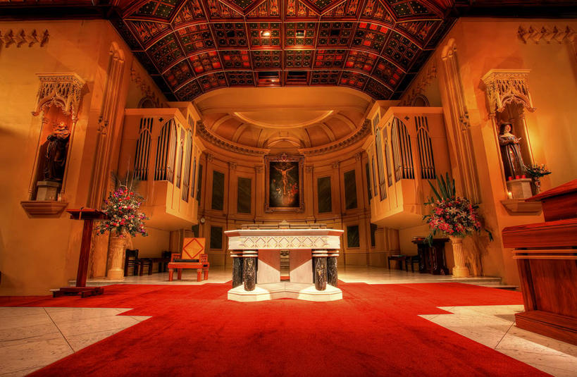 无人,教堂,横图,室内,天花板,桌子,建筑,澳大利亚,雕像,摄影,宗教,基督教,祭坛,墨尔本,彩图