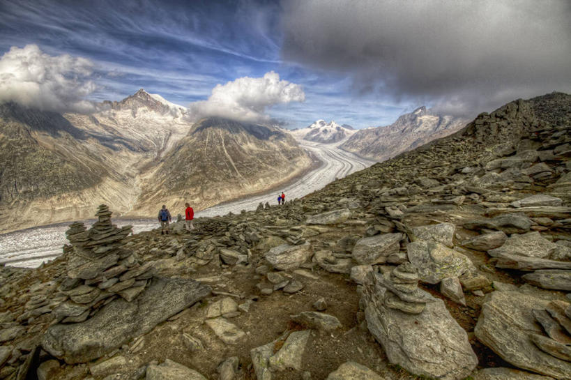 横图,室外,白天,旅游,度假,美景,山,山脉,瑞士,景观,云,娱乐,阿莱奇冰川,风景,自然,地标建筑,享受,休闲,景色,放松,摄影,宁静,自然风光,瓦莱斯州,岩石,彩图,景观设计