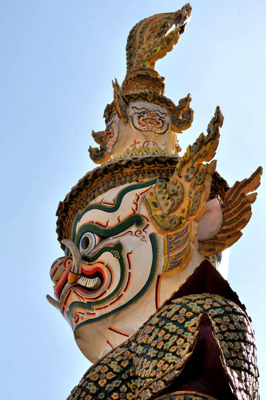 无人,竖图,室外,特写,白天,曼谷,泰国,雕像,首都,地标建筑,摄影,宗教,佛教,泰国文化,万里无云,彩图