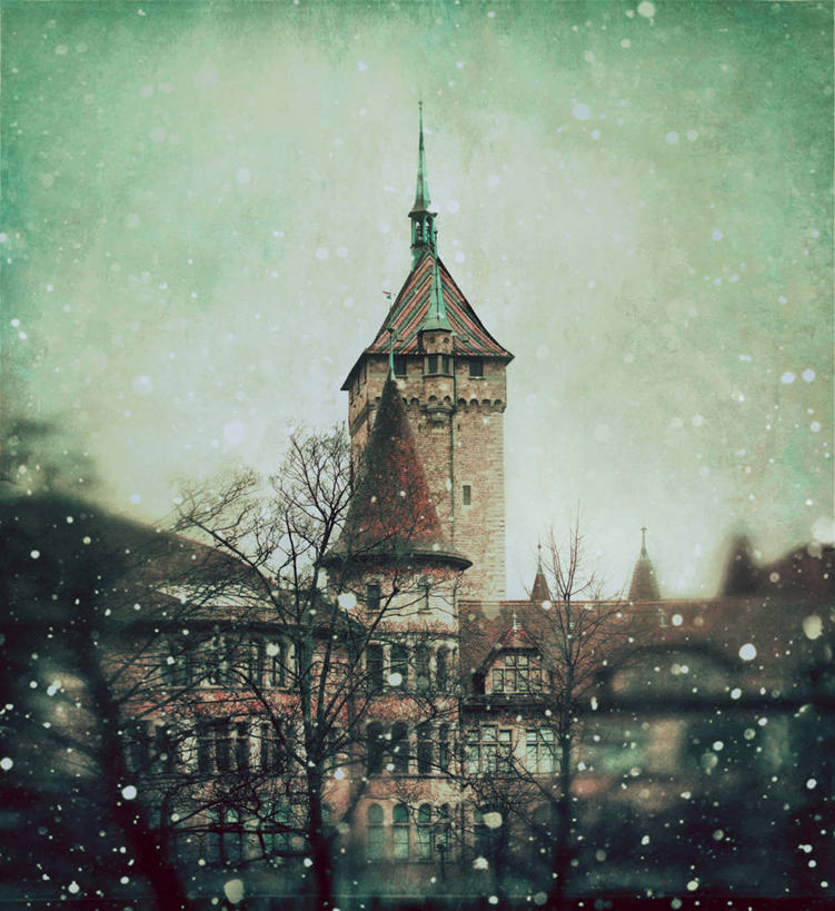 无人,竖图,室外,白天,雪,建筑,瑞士,城堡,下雪,尖顶,历史,树,天空,地标建筑,寒冷,摄影,苏黎士,彩图