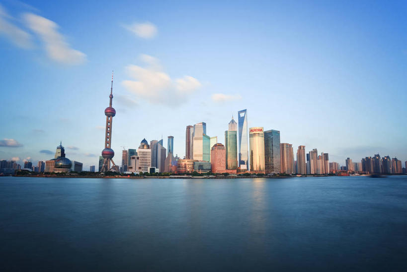 无人,横图,室外,白天,水,天际线,城市,建筑,摩天大楼,上海,云,现代,浦东,天空,摄影,彩图