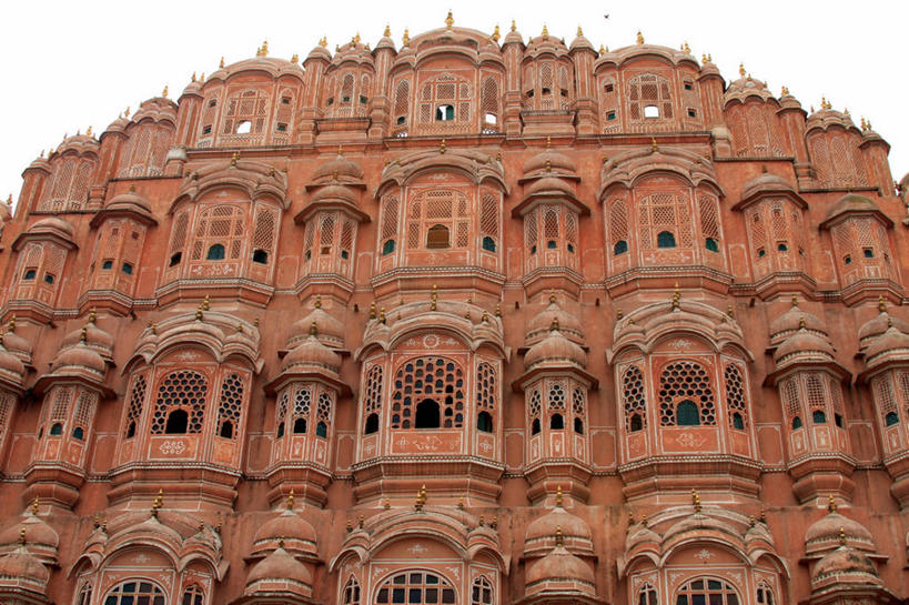 无人,横图,室外,白天,仰视,建筑,印度,拱门,历史,天空,地标建筑,摄影,印度文化,拉贾斯坦邦,风宫,斋普尔,彩图,低角度拍摄,旅行