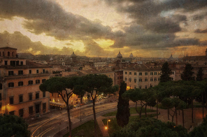 无人,教堂,横图,室外,日落,建筑,意大利,屋顶,乌云,天气,首都,树,自然,摄影,宗教,宁静,基督教,宗教建筑,威尼斯广场,彩图