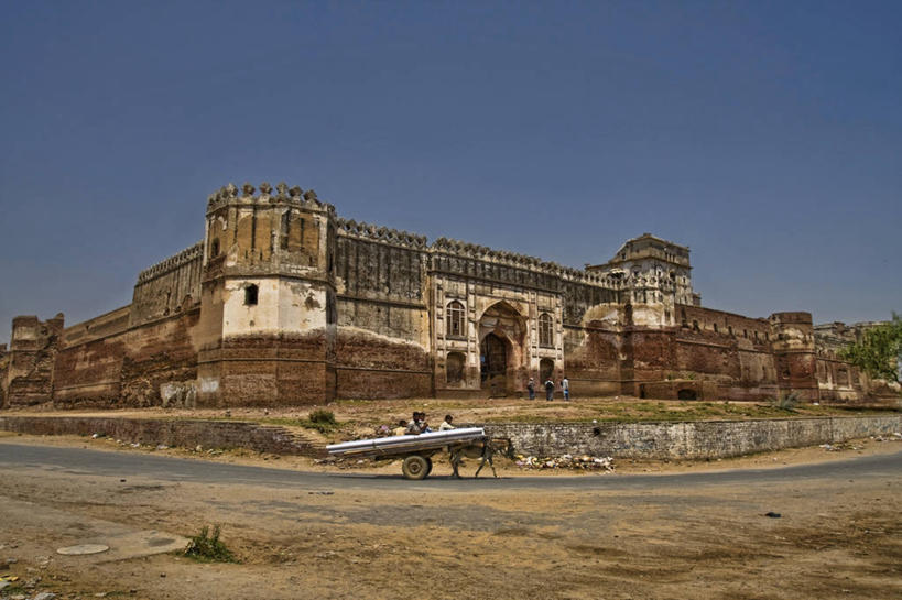 横图,室外,白天,建筑,巴基斯坦,推车,地形,历史,天空,运输,摄影,要塞,彩图