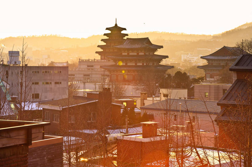 无人,博物馆,横图,室外,日落,山,建筑,日光,首尔,韩国,首都,历史,天空,摄影,彩图