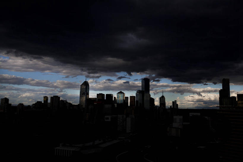 无人,横图,室外,白天,天际线,城市,摩天大楼,澳大利亚,乌云,天气,摄影,墨尔本,彩图