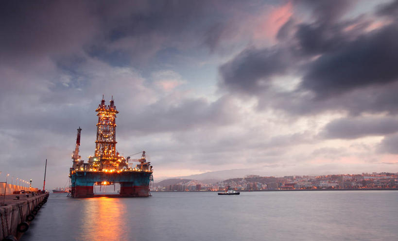 无人,横图,室外,机器,海洋,西班牙,反射,云,设备,天空,自然,黄昏,机械,工业,摄影,照亮,钻井,钻塔,大西洋群岛,彩图