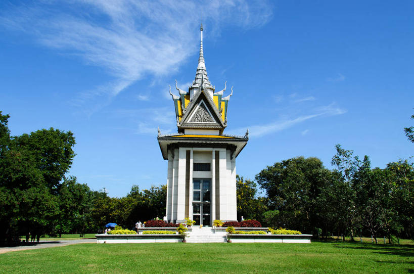 无人,横图,室外,白天,建筑,柬埔寨,地形,云,首都,历史,草,树,天空,墓地,摄影,死亡,彩图,金边