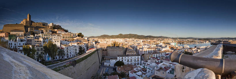 无人,横图,全景,室外,白天,城市,建筑,西班牙,地形,天空,炮,摄影,宗教,伊比沙岛,彩图,大教堂