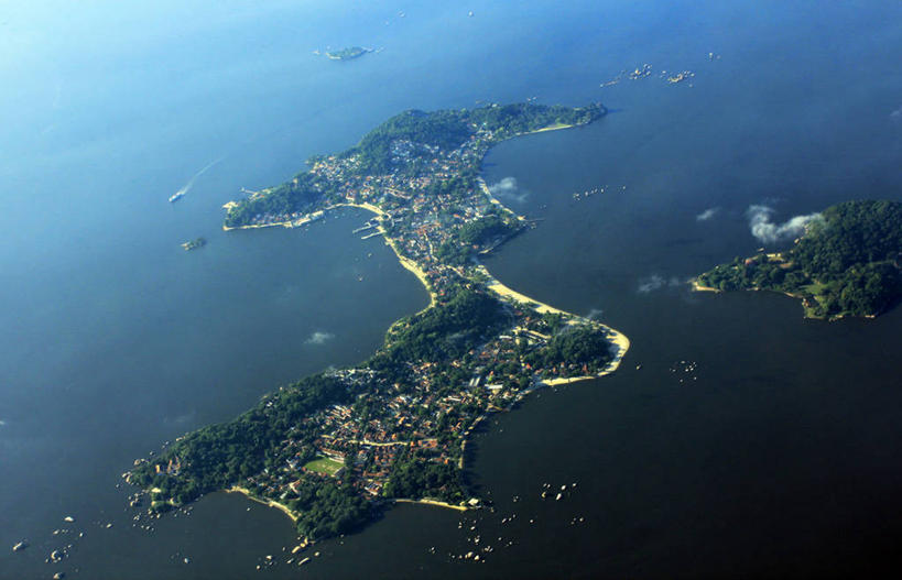 无人,横图,俯视,航拍,室外,白天,海洋,植物,城市,巴西,岛,地形,风景,摄影,鸟瞰,里约热内卢,瓜纳巴拉湾,里约热内卢州,自然地理,彩图,高角度拍摄