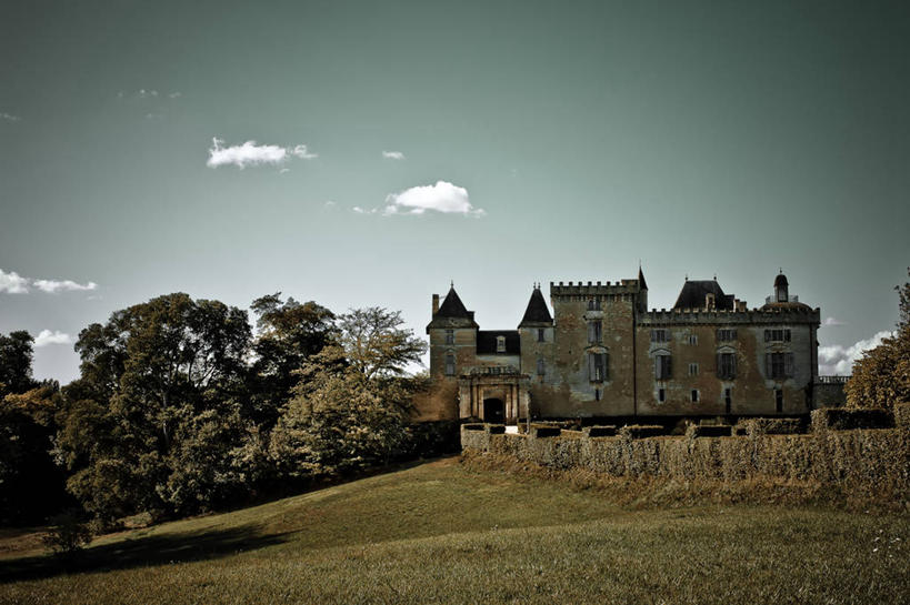 无人,横图,室外,白天,美景,建筑,法国,城堡,景观,云,历史,树,天空,自然,地标建筑,景色,摄影,宁静,自然风光,法国文化,吉伦特省,彩图