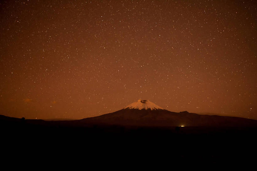 无人,横图,室外,夜晚,火山,山,厄瓜多尔,地形,星星,宏伟,天空,自然,摄影,地质学,彩图