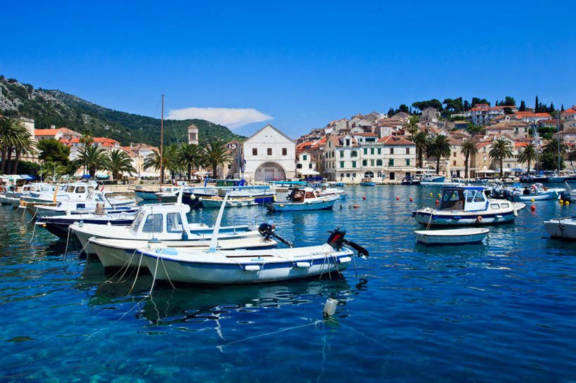 无人,横图,室外,白天,海洋,山,克罗地亚,房屋,乡村,云,树,天空,自然,社区,运输,摄影,宁静,斯普利特,海滩,彩图,赫瓦尔