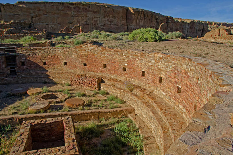 无人,公园,横图,俯视,室外,白天,植物,建筑,日光,美国,历史,天空,地标建筑,摄影,北美,北美洲,美洲,新墨西哥,新墨西哥州,北亚美利加洲,亚美利加洲,迷人之地,迷人之州,查科文化国家历史公园,墨西哥文化,彩图,高角度拍摄,美利坚合众国,查科峡谷