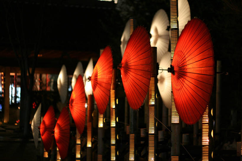无人,横图,室外,夜晚,城市,日本,一排,庆祝,日本文化,整齐,灯笼,阳伞,灯,排列,摄影,照亮,高雅,队列,熊本,传统节日