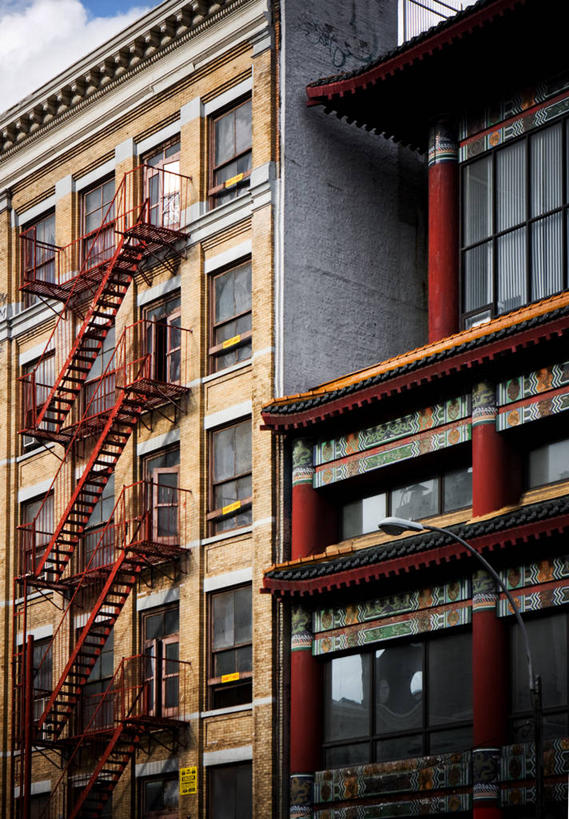 无人,竖图,室外,白天,窗户,楼梯,建筑,纽约,公寓,摄影,反差