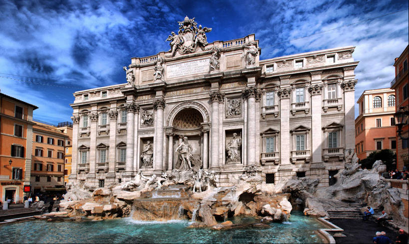 无人,横图,室外,白天,喷泉,雕塑,意大利,罗马,神话,艺术,装饰,雕刻,雕像,古城,纪念碑,首都,历史,工艺品,地标建筑,摄影,纪念,美术,南欧,主题,陈列,意大利文化,巴洛克风格,特莱维喷泉,功能,美学,罗马省,市长