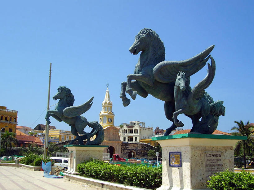 无人,横图,室外,白天,建筑,马,雕塑,柬埔寨,雕像,纪念碑,历史,天空,地标建筑,摄影,万里无云,卡塔赫纳,印度支那,旅行,柬埔寨文化