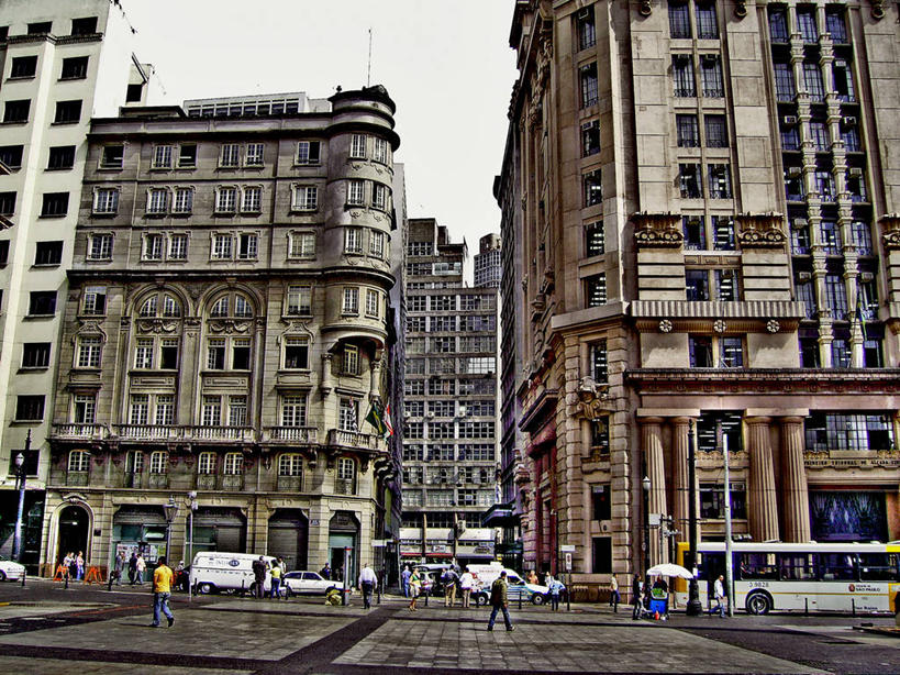 横图,室外,白天,旅途,建筑,路,巴西,交通,南美,运输,摄影,圣保罗州,步行,旅行,例行公事