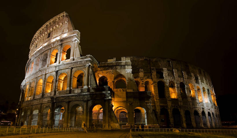 无人,横图,室外,夜晚,建筑,意大利,罗马,光亮,首都,历史,废墟,地标建筑,摄影,照亮,南欧,意大利文化,古罗马广场,罗马斗兽场,罗马省,旅行