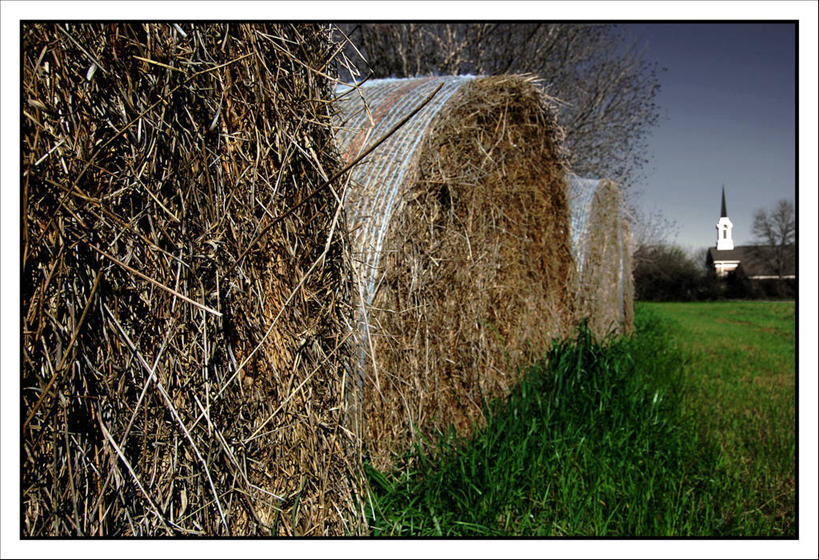 无人,教堂,横图,室外,特写,白天,农业,美国,田地,干草,草,排列,自然,草垛,卷起,摄影,宁静,环境,德克萨斯,干草垛,旅行
