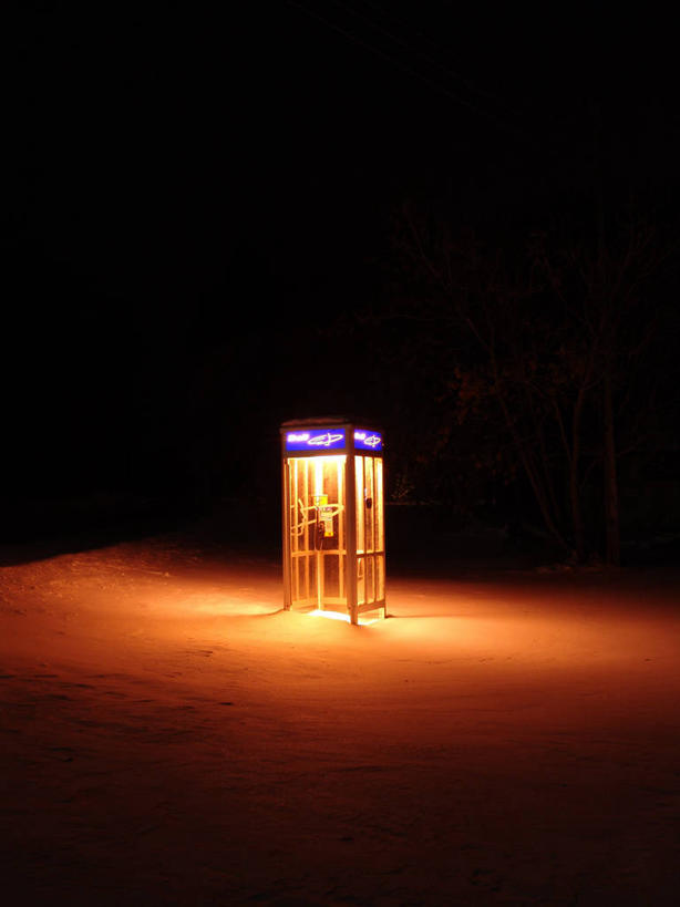 无人,竖图,室外,夜晚,通讯,神秘,路,加拿大,光亮,电话亭,摄影,照亮