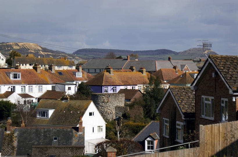 无人,横图,室外,白天,山,城市,建筑,英国,房屋,屋顶,天空,摄影,北欧,旅行,西南英格兰,比尔