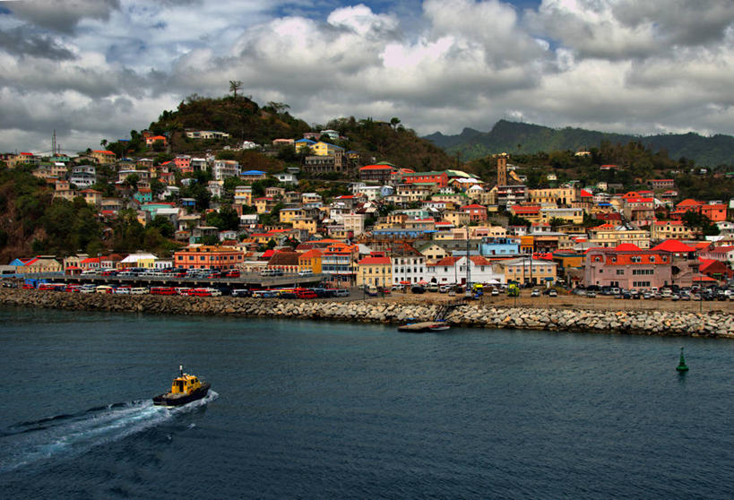 无人,码头,横图,俯视,室外,白天,度假,港口,船,格林纳达,海岸线,云,城镇,天空,摄影,靠近,彩图,高角度拍摄,摆渡口,埠头,渡口,渡头,港湾,海港,货运码头,口岸,商港