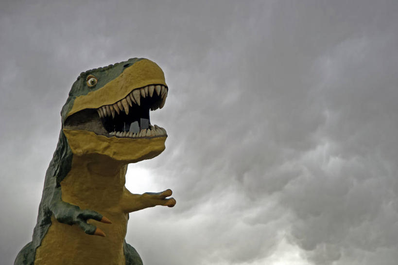 无人,横图,室外,白天,留白,仰视,多云,加拿大,雕像,乌云,天气,一个,摄影,单个,威胁,霸王龙,想法,亚伯达,危险,彩图,低角度拍摄