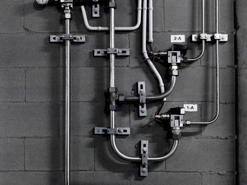 无人,横图,室内,金属制品,西班牙,巴塞罗那,金属,联系,砖墙,摄影,伊比利亚半岛,彩图,巴塞罗那省