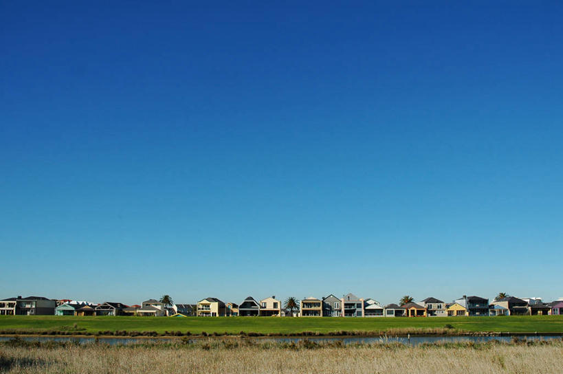 无人,横图,室外,白天,留白,草地,澳大利亚,房屋,郊区,摄影,宁静,墨尔本,万里无云,澳大拉西亚,彩图