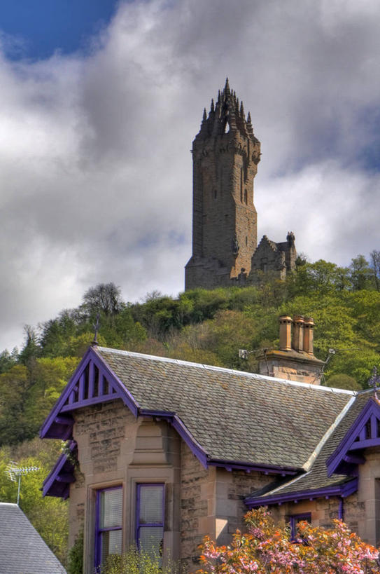 无人,竖图,室外,白天,山,建筑,英国,房屋,云,塔,历史,苏格兰,摄影,北欧,英国文化,彩图,旅行