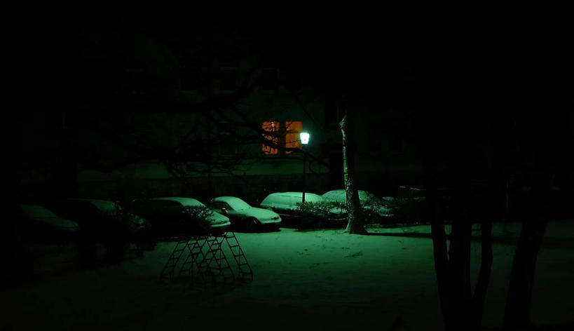 无人,横图,室外,夜晚,雪,街道,游乐场,汽车,德国,冬天,寒冷,摄影,怪异,照亮,停止,攀登架,暂停,停滞,中欧,下萨克森,彩图,哥廷根