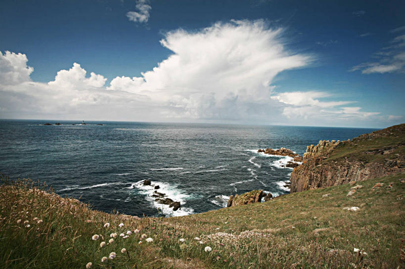 无人,横图,室外,白天,美景,英国,景观,水平线,悬崖,云,风景,自然,景色,摄影,自然风光,北欧,海景,康沃尔,兰兹角,彩图,西南英格兰