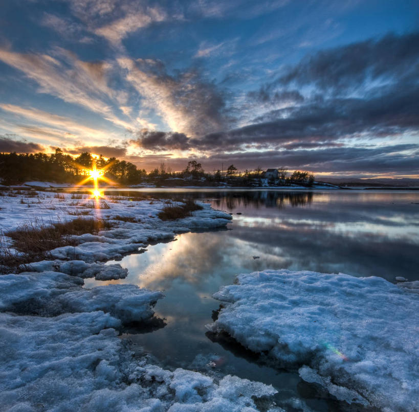 无人,横图,室外,镜头眩光,湖,美景,日落,树林,雪,挪威,反射,地形,景观,云,冬天,风景,自然,景色,摄影,宁静,自然风光,斯堪狄纳维亚半岛,耀斑,彩图,克里斯蒂安桑