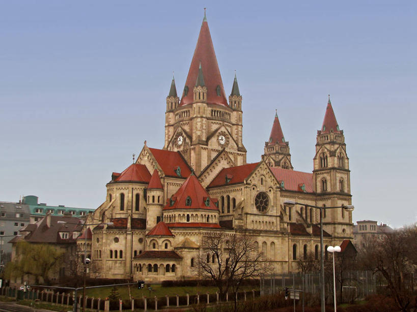 无人,横图,室外,白天,建筑,奥地利,维也纳,首都,天空,摄影,哥特式风格,中欧,万里无云,彩图,旅行,大教堂