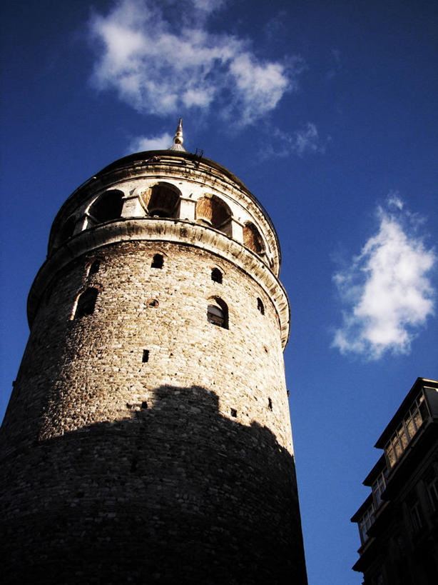 无人,竖图,室外,白天,仰视,建筑,欧洲,云,塔,树荫,历史,摄影,伊斯坦布尔,彩图,低角度拍摄,旅行